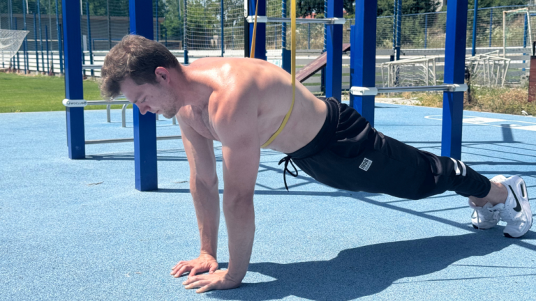 Resistance Band Diamond Push Ups