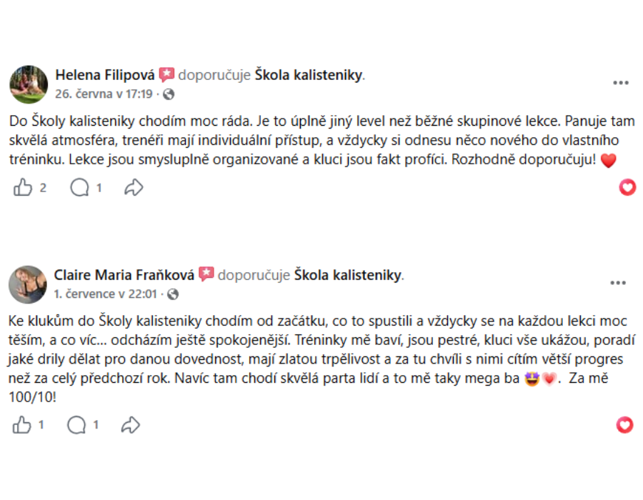 Psaná reference klientek Helči a Klárky