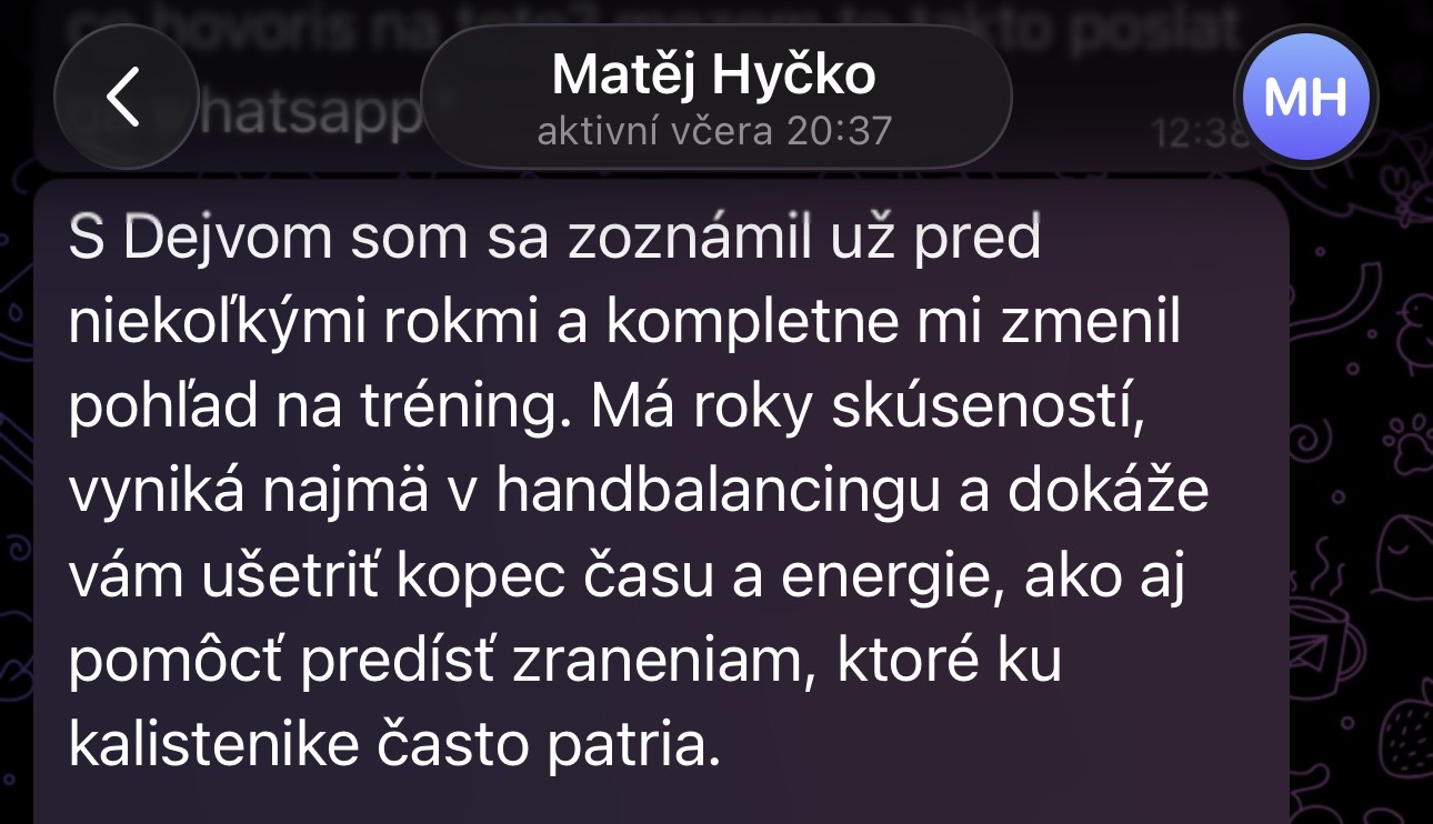 Psaná reference klienta Matyho