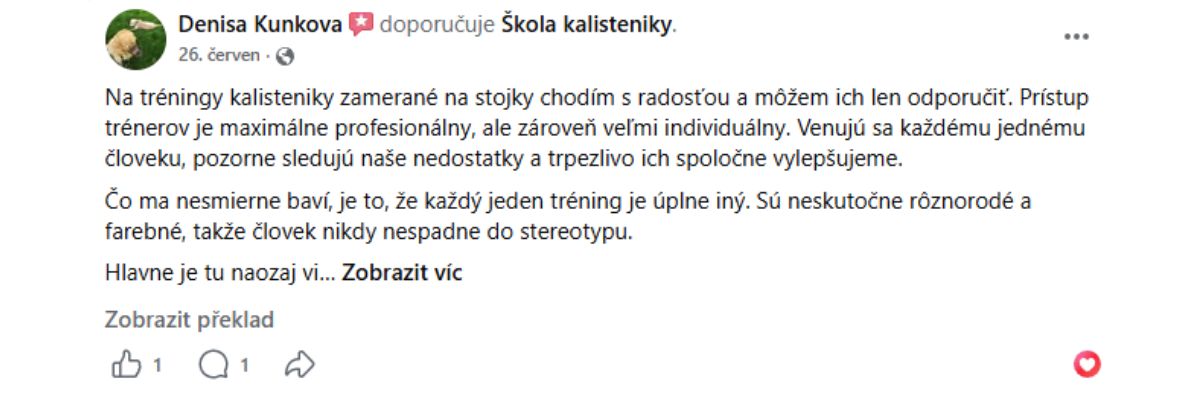 Facebook recenze klienta 12
