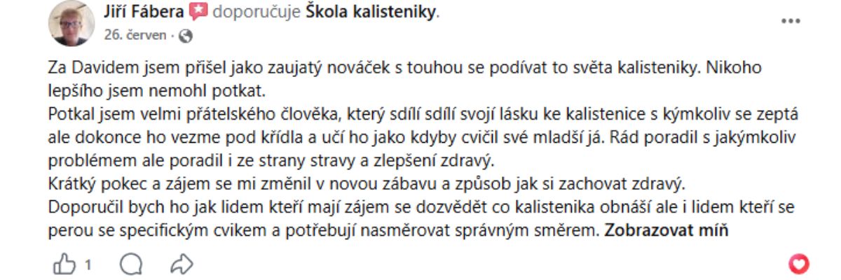 Facebook recenze klienta 2