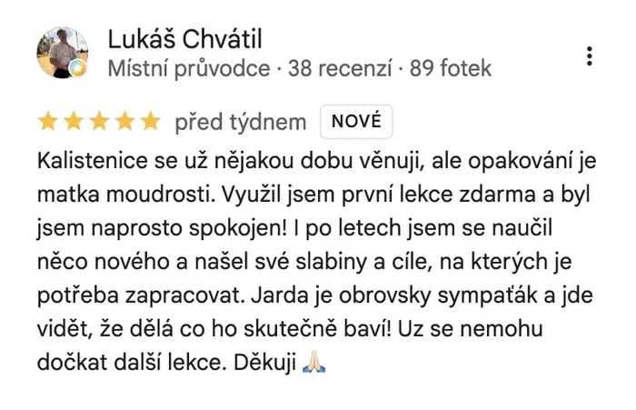 Recenze Lukáš Chvátil na Googlu