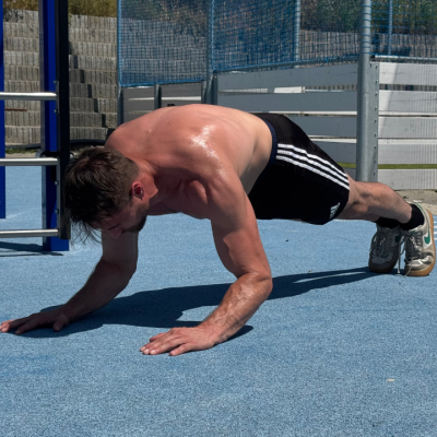Negative plank to elbow